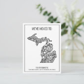 引っ越しましたフローラマンダラミシガン州 案内ポストカード (スタンド正面)