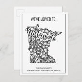 引っ越しましたフローラマンダラミネソタ州 案内ポストカード (正面/裏面)