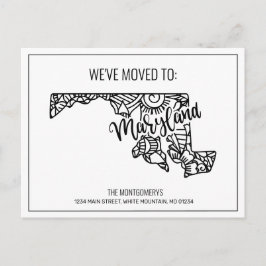 引っ越しましたフローラマンダラメリーランド州 案内ポストカード