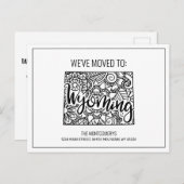 引っ越しましたフローラマンダラワイオミング州 案内ポストカード (正面/裏面)