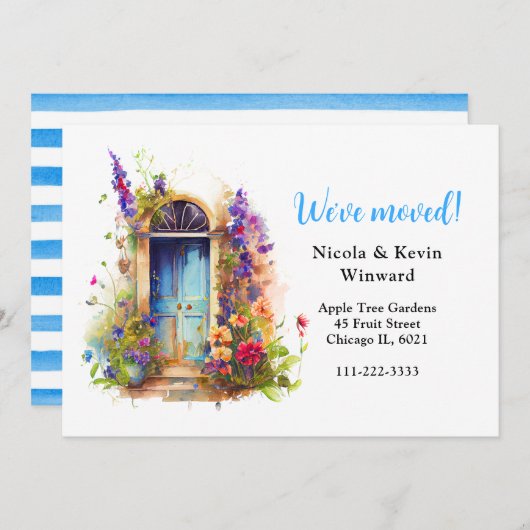 引っ越しましたフローララベンダーフラワーズドア 案内状 (正面/裏面)