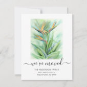 引っ越しましたフローラ楽園の名移動の鳥 案内状 (正面)