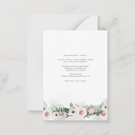 引っ越しましたフローラ移動の変更 ノートカード (裏面)