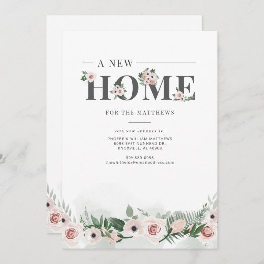 引っ越しましたフローラ移動の変更 案内状 (正面/裏面)