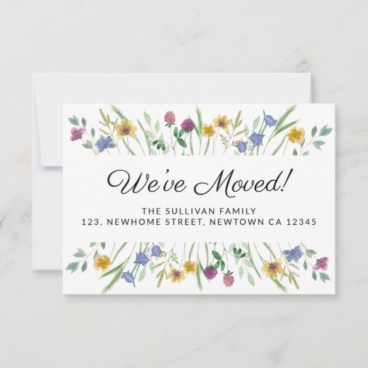 引っ越しましたフローラ移動告知ミニカード ノートカード (正面)
