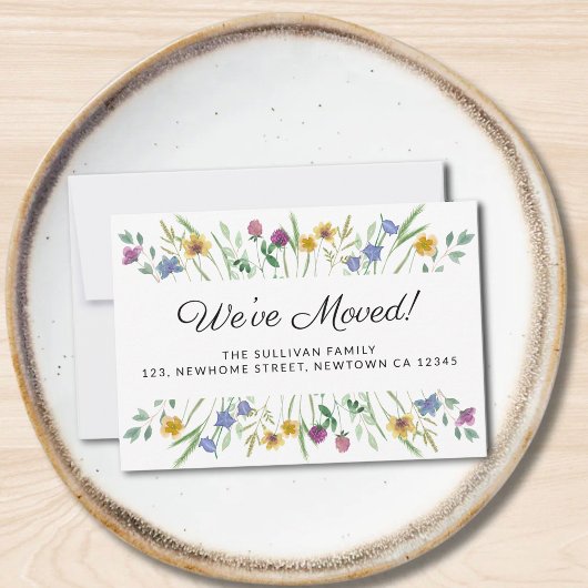 引っ越しましたフローラ移動告知ミニカード ノートカード