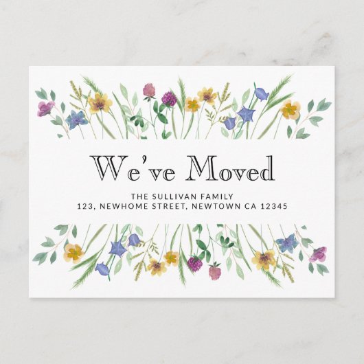 引っ越しましたフローラ移動 案内ポストカード (正面)