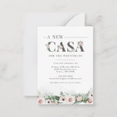 引っ越しましたフローラ素朴ニューカーサムービング ノートカード (正面)