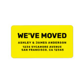 引っ越しましたブライトイエロー住所 シール (正面)