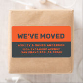 引っ越しましたブラックオレンジ新しいアドレス ラベル (インサイチュ)