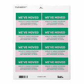 引っ越しましたブラックグリーンピンクニューアドレス ラベル (フルシート)