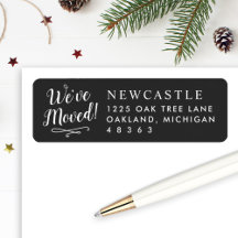 引っ越しましたブラックニューホームエレガント差出人住所