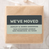 引っ越しましたブラックパステルグリーンニューアドレス ラベル (インサイチュ)