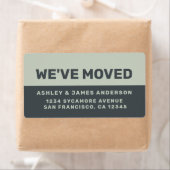 引っ越しましたブラックパステルグリーンニューアドレス ラベル (インサイチュ)