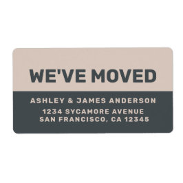 引っ越しましたブラックパステルパープルニューアドレスラベル ラベル