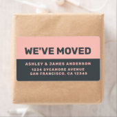 引っ越しましたブラックパステルピンクニューアドレス ラベル (インサイチュ)