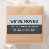 引っ越しましたブラックパステルブルーニューアドレス ラベル (インサイチュ)