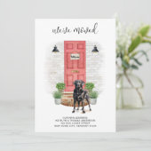 引っ越しましたブラックラブラドールレッドドアドッグ移動 案内状 (スタンド正面)