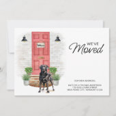 引っ越しましたブラックラブラドールレッドドアドッグ移動 案内状 (正面)