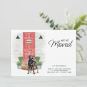 引っ越しましたブラックラブラドールレッドドアドッグ移動 案内状 (スタンド正面)