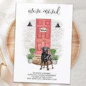 引っ越しましたブラックラブラドールレッドドアドッグ移動 案内状