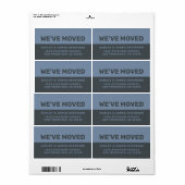 引っ越しましたブラックヴィンテージブルー新しいアドレス ラベル (フルシート)