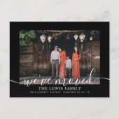 引っ越しましたブラック写真発表葉書 案内ポストカード (正面)