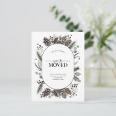 引っ越しましたブラック冬季発表葉書 案内ポストカード (スタンド正面)