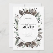 引っ越しましたブラック・ウィンター・ムービング・アナウンスメント シーズンカード (正面)