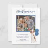 引っ越しましたブリタニースパニエル犬ファミリーフォトバジェット 案内状 (正面)