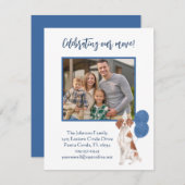 引っ越しましたブリタニースパニエル犬ファミリーフォトバジェット 案内状 (正面/裏面)