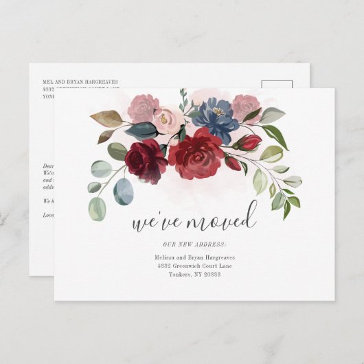 引っ越しましたブルゴーニュフローラ移動 案内ポストカード (正面/裏面)