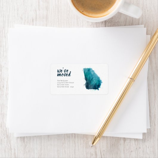 引っ越しましたブルーウォーターカラージョージア ラベル (インサイチュ)