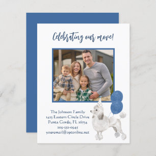 引っ越しましたプードルファミリー写真予算 案内状