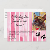 引っ越しましたペットの写真の新しいアドレス通知 案内ポストカード (正面/裏面)