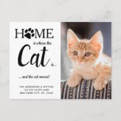 引っ越しましたペットフォト新しいアドレス猫の移動 案内ポストカード (正面)