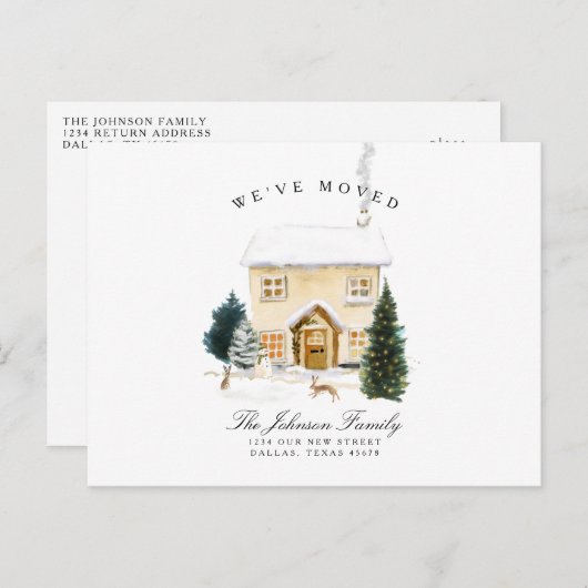 引っ越しましたホリデーウィンタースノークリスマスハウス 案内ポストカード (正面/裏面)