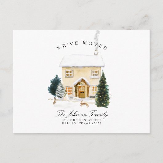 引っ越しましたホリデーウィンタースノークリスマスハウス 案内ポストカード (正面)