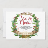 引っ越しましたホリデークリスマスアコーンリースムービング 案内状 (正面)