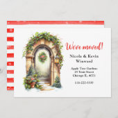 引っ越しましたホリデークリスマスガーランドドア 案内状 (正面/裏面)