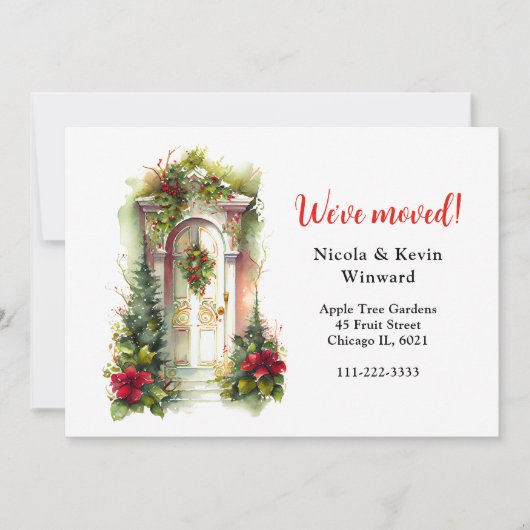 引っ越しましたホリデークリスマスベリーズドア 案内状 (正面)