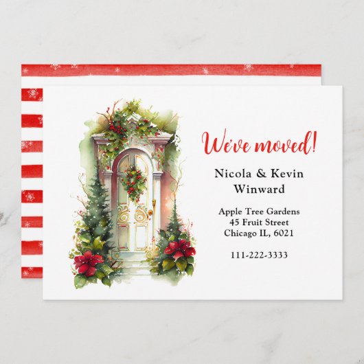 引っ越しましたホリデークリスマスベリーズドア 案内状 (正面/裏面)