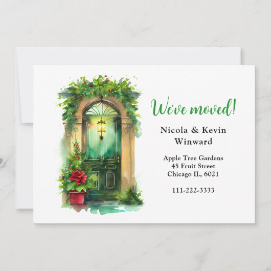 引っ越しましたホリデークリスマスホリードア 案内状 (正面)