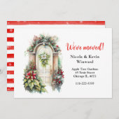 引っ越しましたホリデークリスマスポインセティアドア 案内状 (正面/裏面)