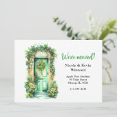 引っ越しましたホリデークリスマスリースドア 案内状 (スタンド正面)