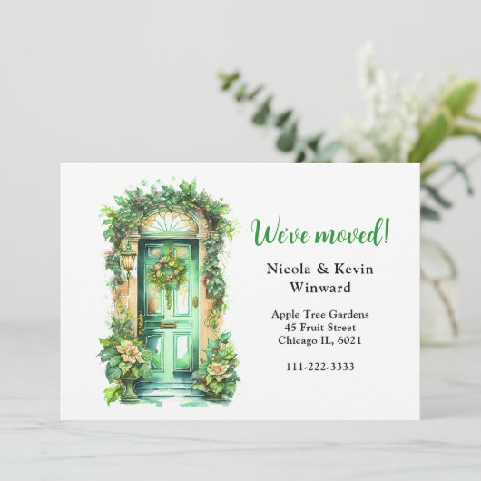 引っ越しましたホリデークリスマスリースドア 案内状 (スタンド正面)