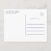 引っ越しましたホリデークリスマスリースボウモノグラム 案内ポストカード (裏面)