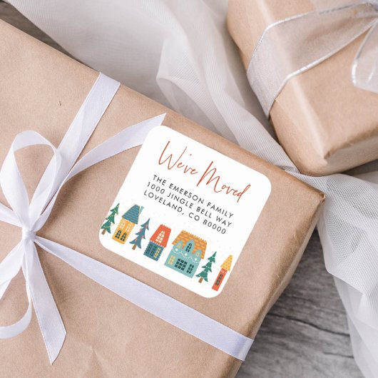 引っ越しましたホリデーステッカー スクエアシール