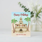 引っ越しましたホリデーフォトビーチクリスマスカード (スタンド正面)