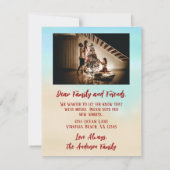 引っ越しましたホリデーフォトビーチクリスマスカード (裏面)